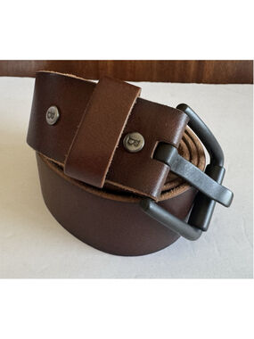 Bill Adler Genuine Leather Belt Size 34 Dark Brown Style 23723 Black Buckle